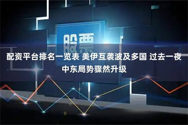 配资平台排名一览表 美伊互袭波及多国 过去一夜中东局势骤然升级